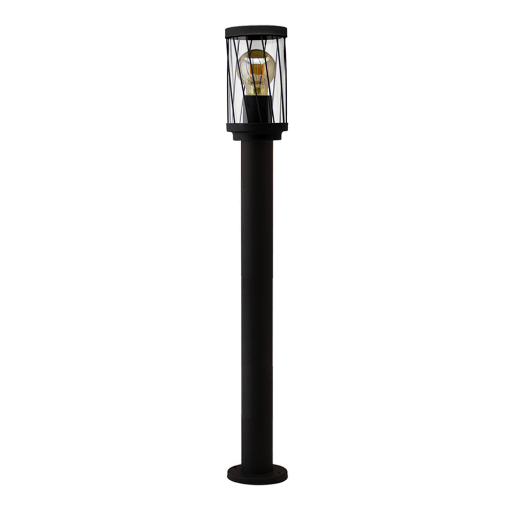 LED Tuinpaal - sokkel - Staande buitenlamp | 80cm | Zwart | IP44 - TOMBA - vooraanzicht lamp uit