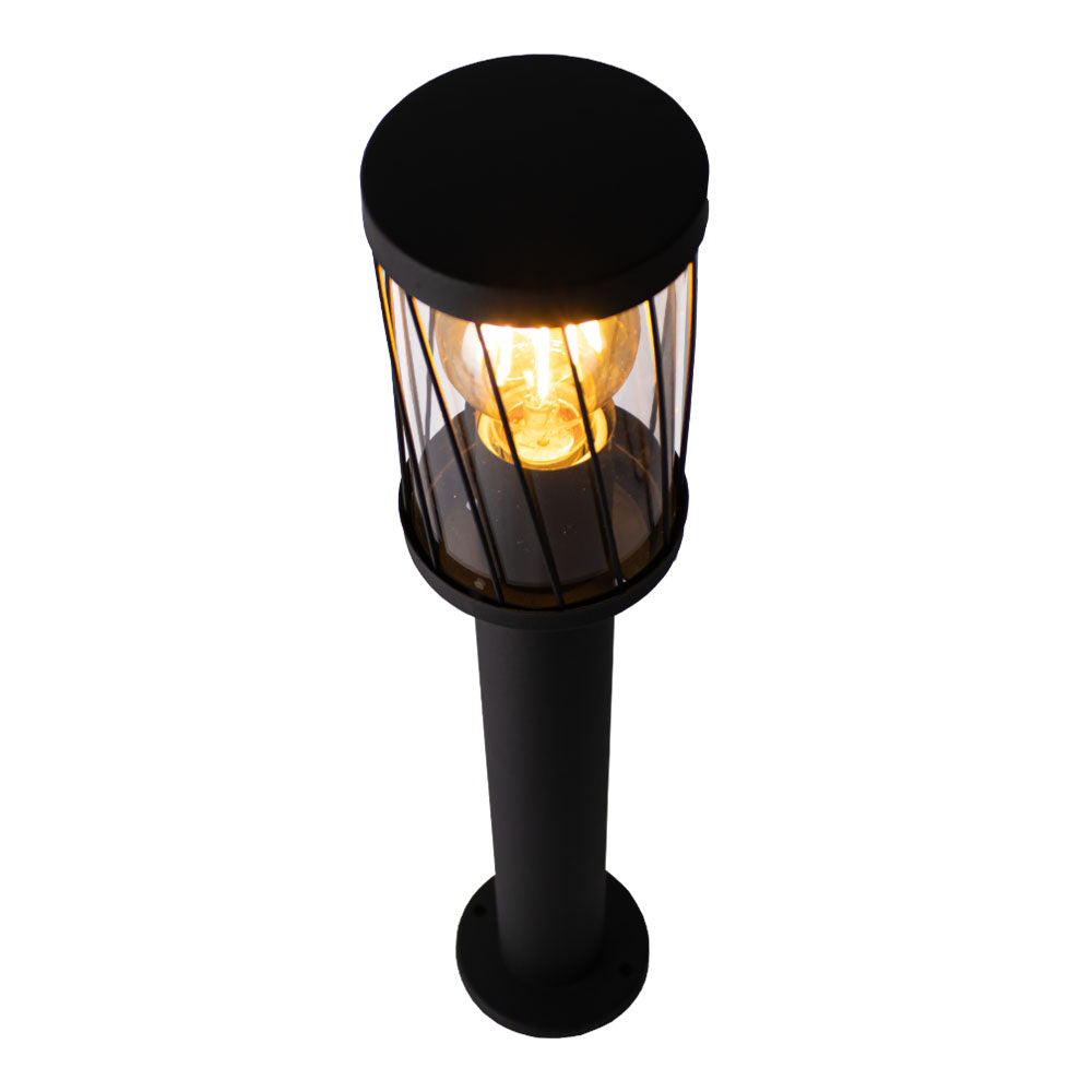 LED Tuinpaal - sokkel - Staande buitenlamp | 50cm | Zwart | IP44 - TOMBA - bovenaanzicht