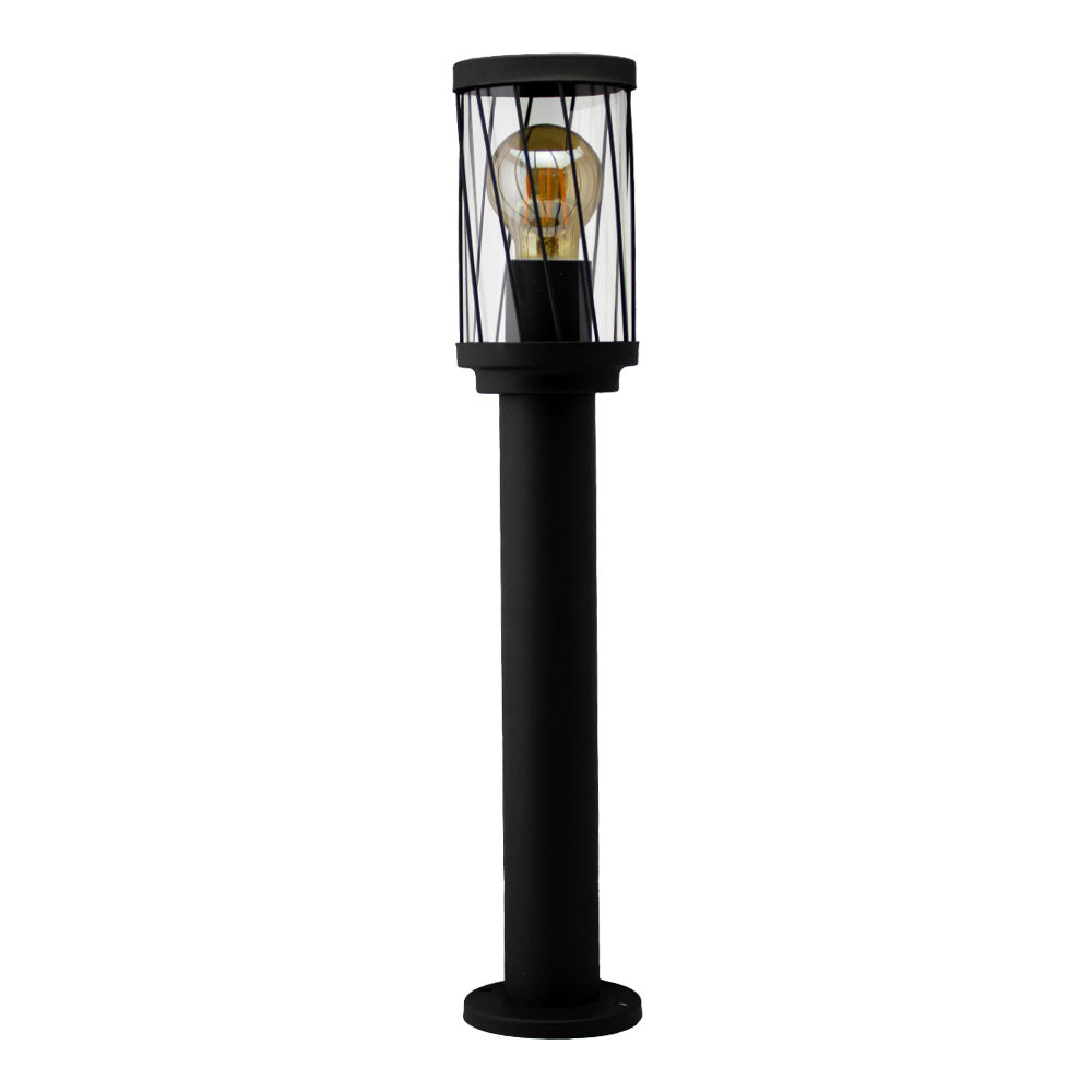 LED Tuinpaal - sokkel - Staande buitenlamp | 50cm | Zwart | IP44 - TOMBA - vooraanzicht lamp uit