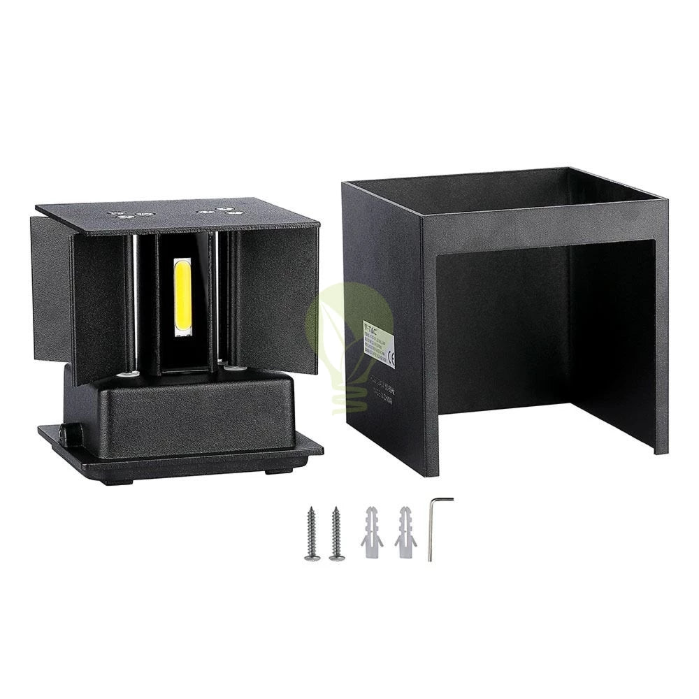 Bündel | LED-Würfel-Wandleuchte 6W | DIMMBAR | IP65 | schwarz | 4 Stück