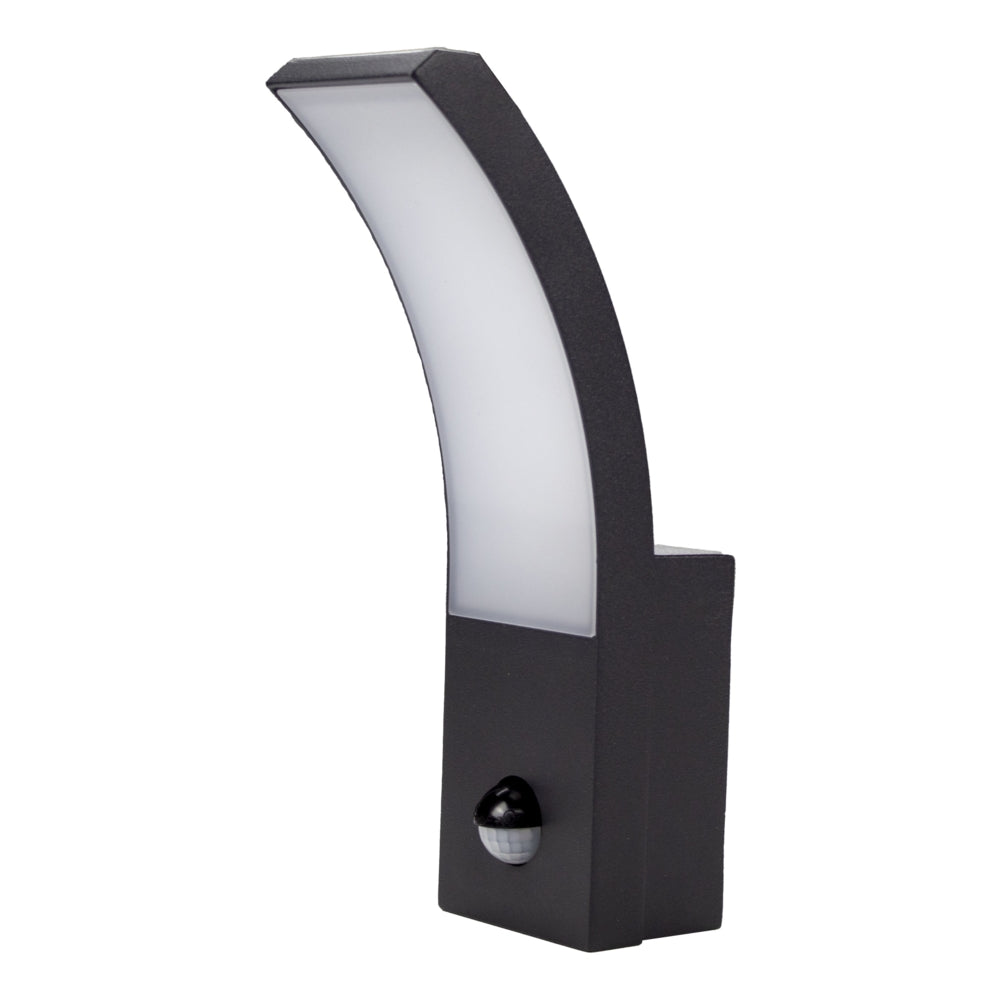 LED Wandlamp met sensor | 9W | Curve | IP54 | 4000K - Naturel wit