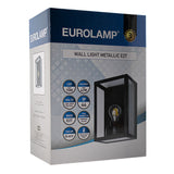 LED vierkante wandlamp E27 fitting zwart IP44 - verpakking