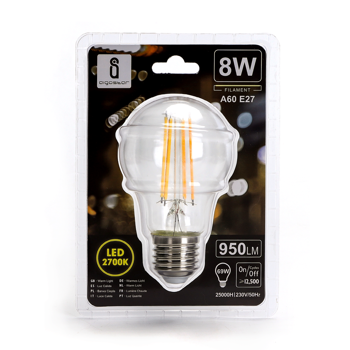 LED Filament Peer lamp 8W A60 E27 - 2700K | Warm wit