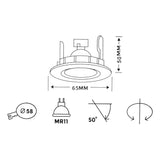 LED Spot Armatuur Kantelbaar | 57mm Wit