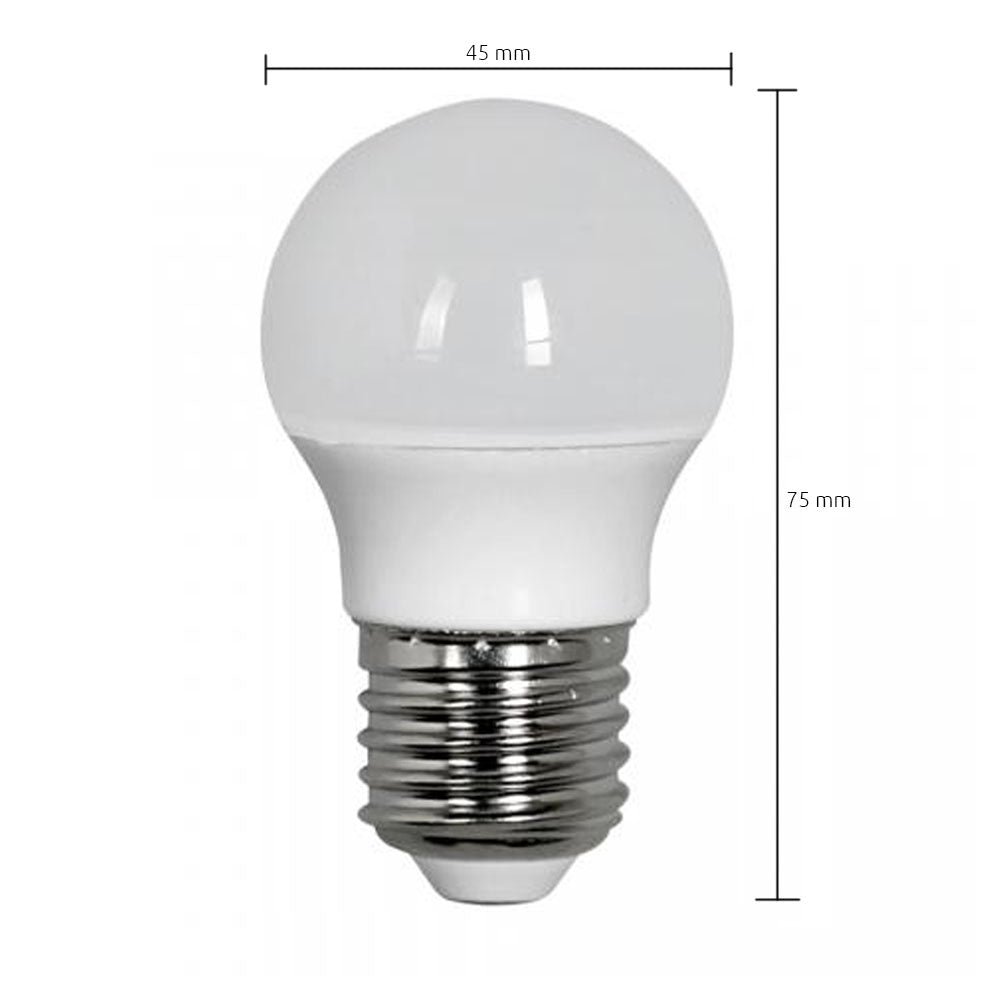 LED lamp E27 fitting met melkglas niet dimbaar - afmetingen