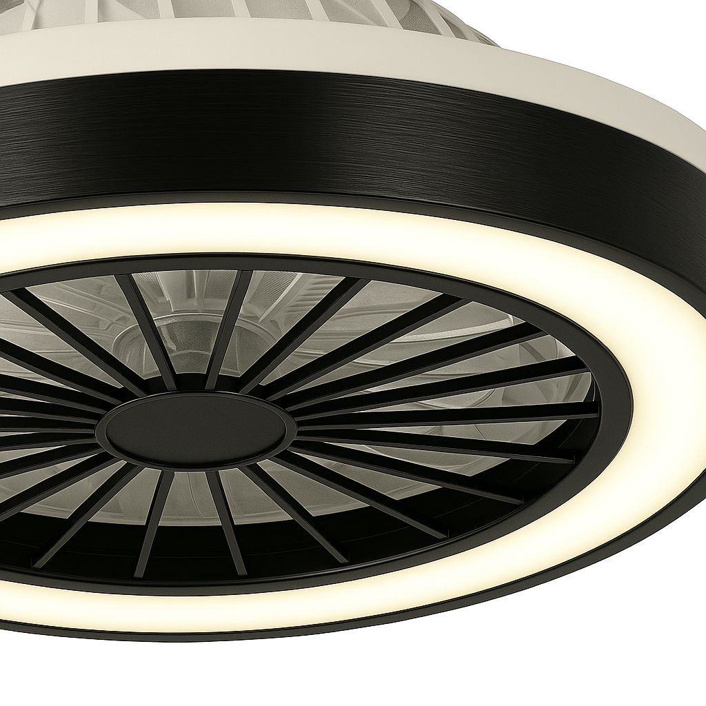 LED-Deckenventilator Elva | Ø490mm | 36 Watt | Schwarz | Mit Fernbedienung | CCT – Einstellbare Lichtfarbe