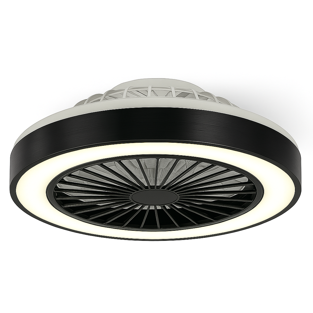 LED-Deckenventilator Elva | Ø490mm | 36 Watt | Schwarz | Mit Fernbedienung | CCT – Einstellbare Lichtfarbe