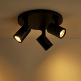 Aston Aufbaustrahler | Schwarzes Metall | Rund | GU10 | 3-Wege | ⌀ 25 cm