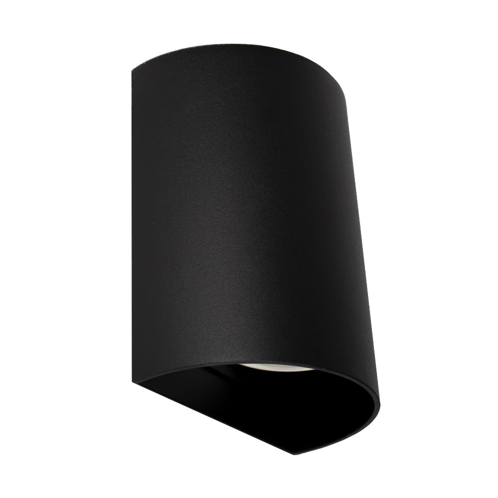 LED wandlamp zwart gu10 fitting - ip20 - vooraanzicht