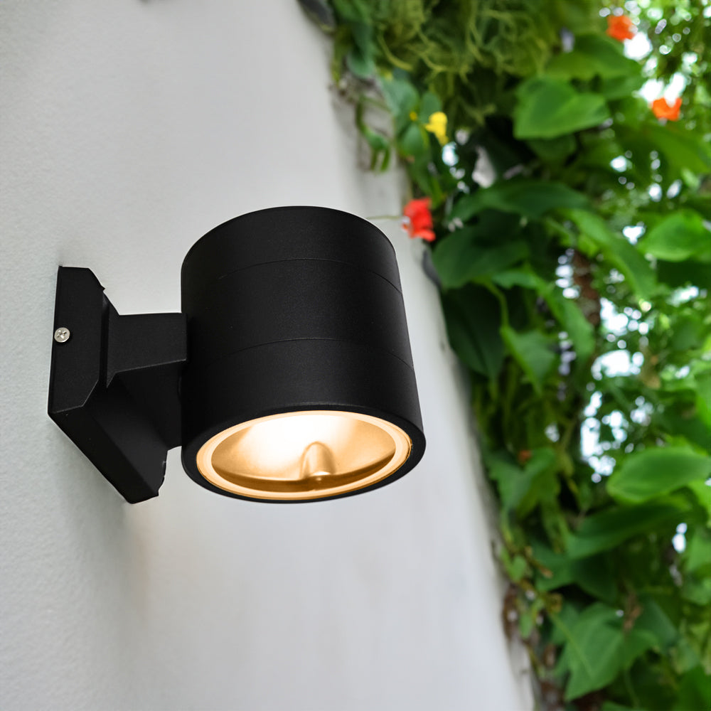 LED Moderne Buiten Wandlamp | Round | G9 | IP54 | Zwart-sfeerfoto