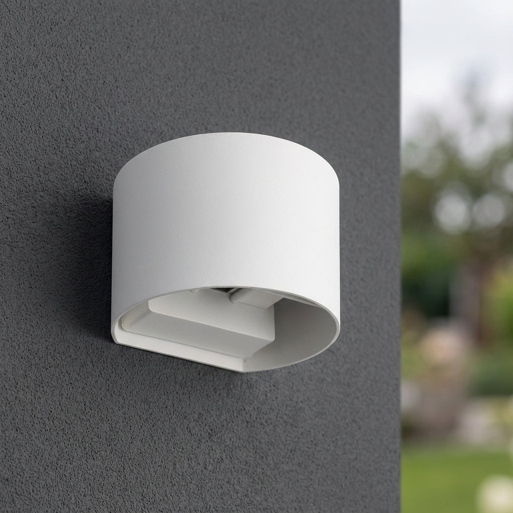 LED-Außenwandleuchte | Rund | Weiß | 6 Watt | 3000K (Warmweiß)