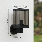 LED Wandlaterne quadratisch | für draußen | E27-Fassung | IP44 | Schwarz