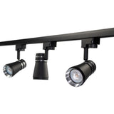 LED 1-fase railspot zwart met gu10 fitting en ring - set van 3 uit