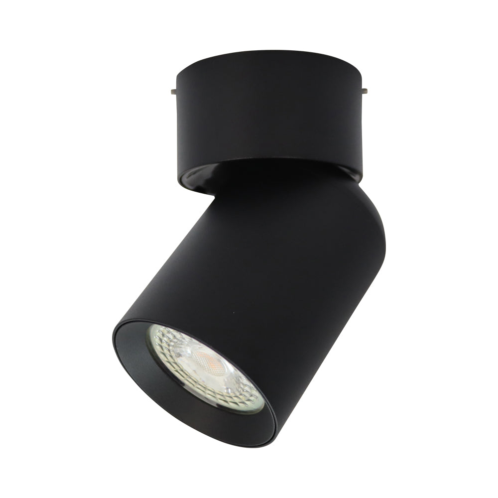 LED plafondspot zwart gu10 fitting modern - zijaanzicht lamp uit