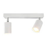 LED witte opbouwspot 2 keer gu10 fitting plafondlamp - spot gekanteld