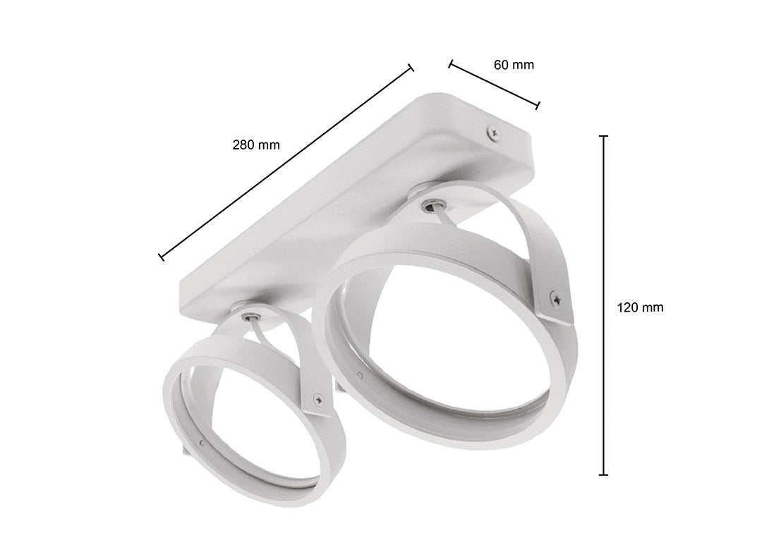 LED-Aufbaustrahler | Weiß | Doppelt | 2x GU10 Fassung | AR111-Spot