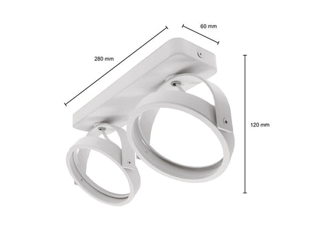 LED-Aufbaustrahler | Weiß | Doppelt | 2x GU10 Fassung | AR111-Spot