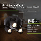 LED plafondspot zwart gu10 fitting dimbaar - template - gu10 fitting