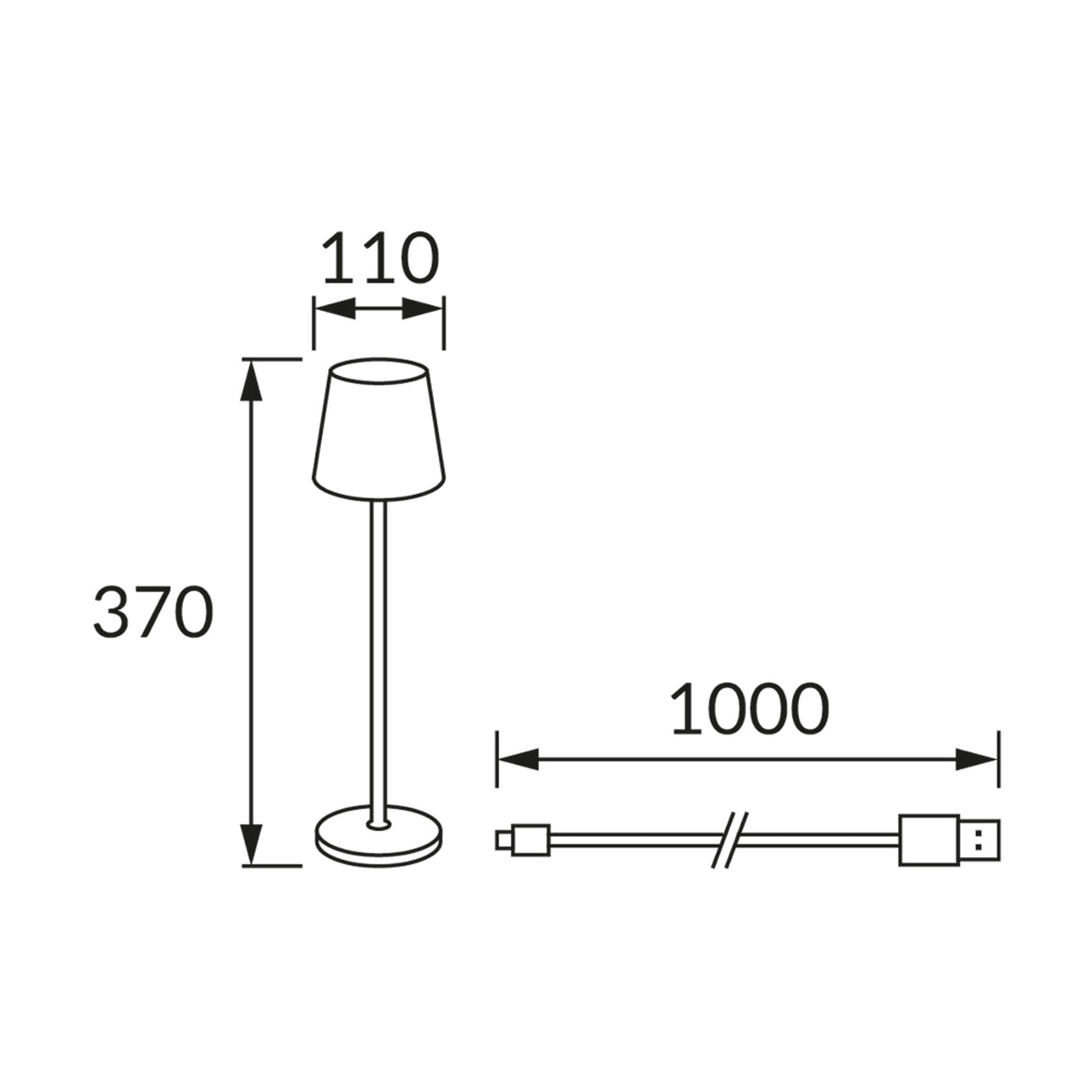 Tischleuchte wiederaufladbar LED | schwarz | 2W | Kleid | Dimmbar | CCT