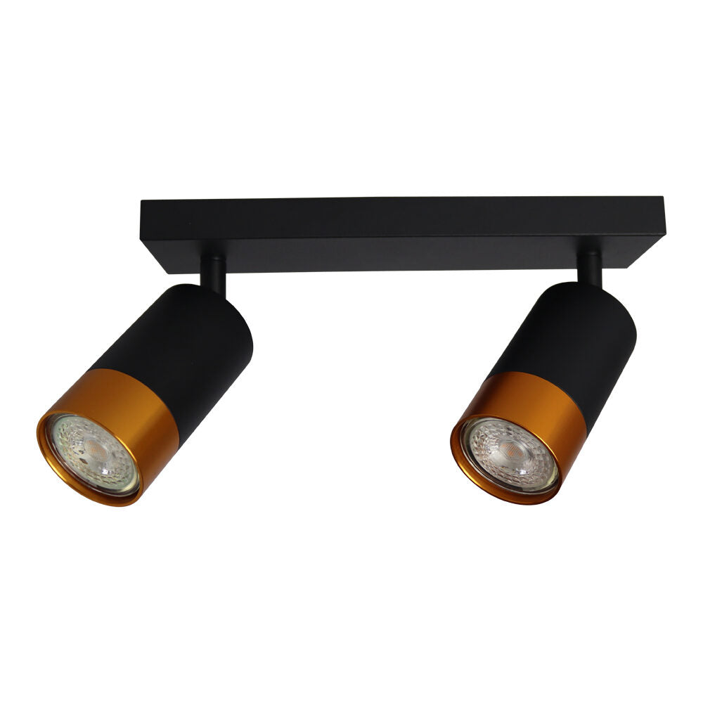 LED moderne plafondspot gu10 fitting zwart - gekanteld uit