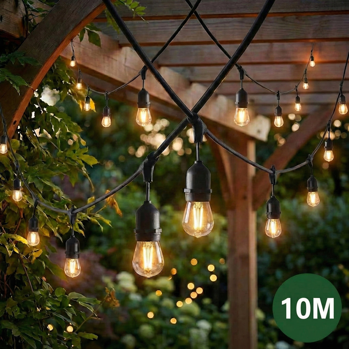 Party - Lichtkette | 10x E27 Fassung | 10 Meter | Inklusive Lampen