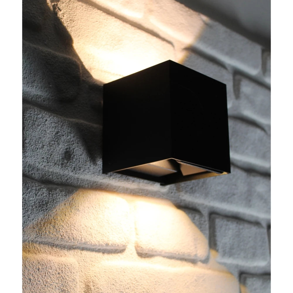 Bündel | LED-Würfel-Wandleuchte 6W | DIMMBAR | IP65 | schwarz | 4 Stück