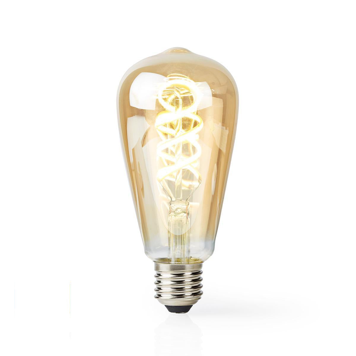 Smart-lamp-gedraaide-filament-Edison-55-Watt-vooraanzicht-lamp