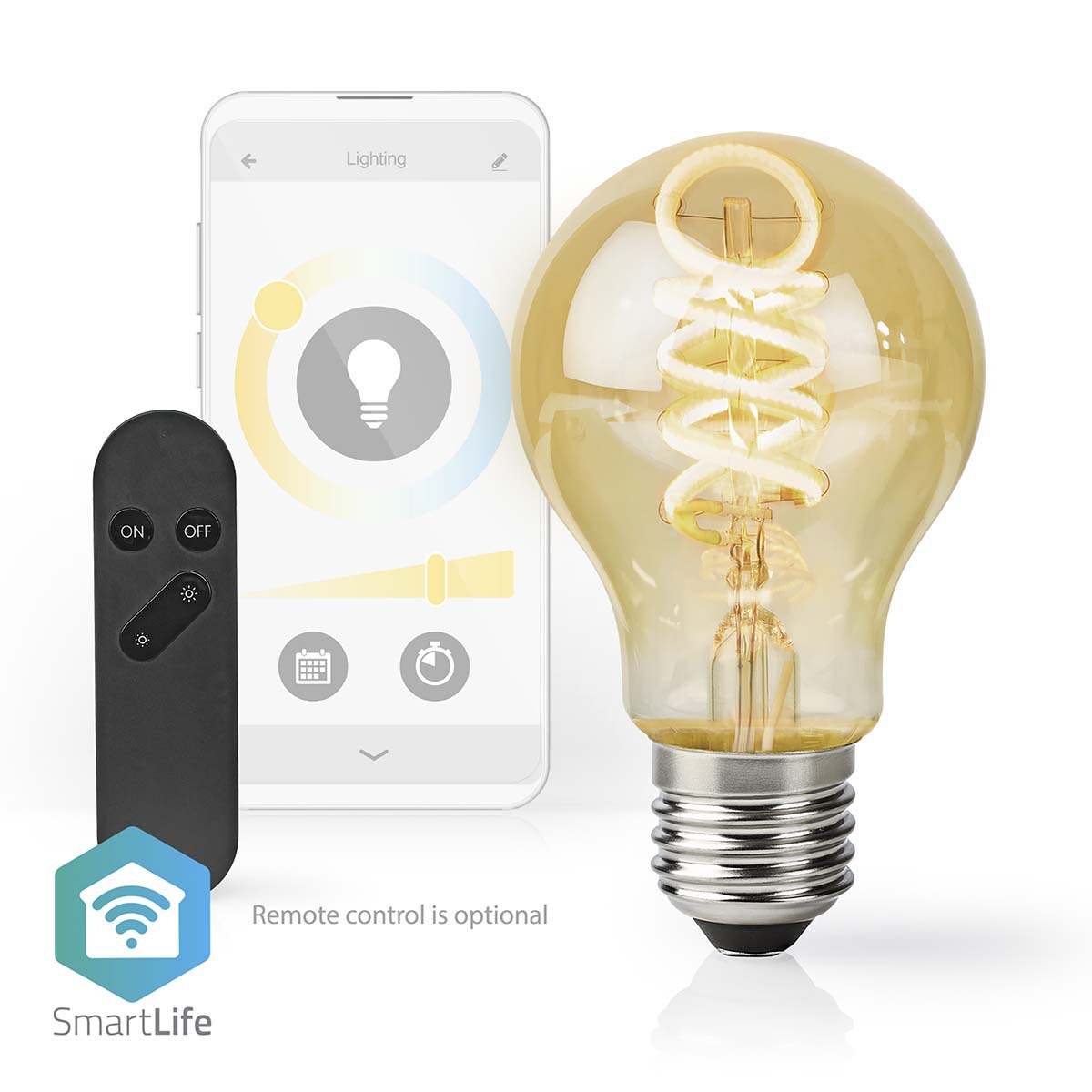 SmartLife filament 60mm - spiraal lamp 60mm - LED wifi lamp 5,5 watt - afstandsbediening