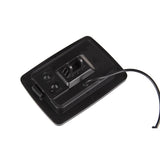 Die schwarze Rückseite einer LED-Arbeitsleuchte mit Ein-/Ausschalter und Kabel, von schräg oben fotografiert.