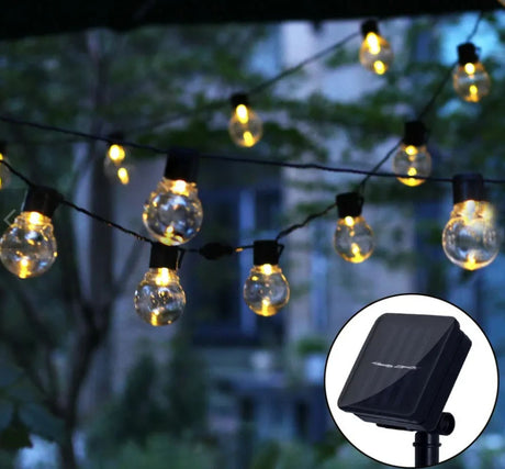 Solar lichtslinger Chain - Prikkabel - 5 Meter - 20 LED's - Warm licht - met zonne paneel