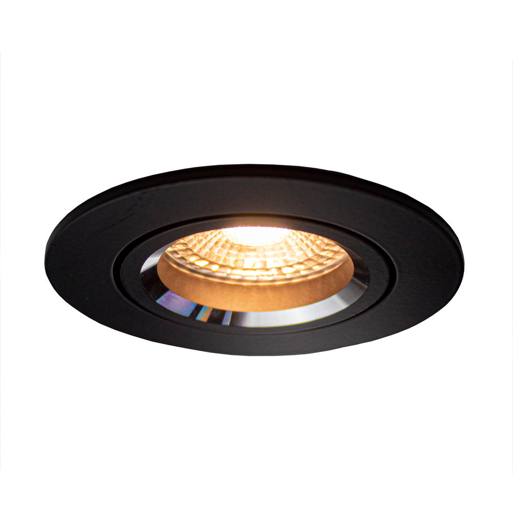 Inbouw spot armatuur zwart rond gu10 spot 70 mm - armatuur met spot 2700K