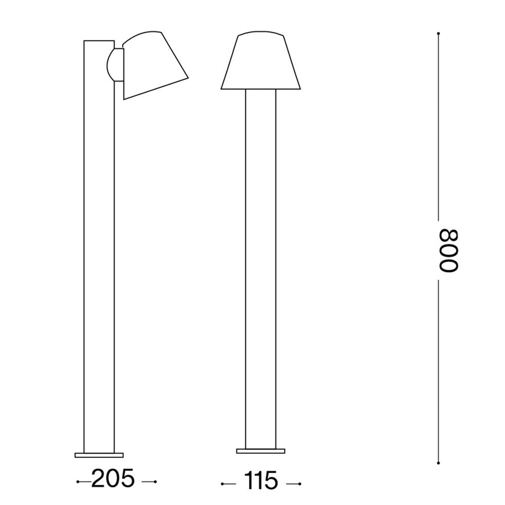 LED moderne staande buitenlamp antraciet GU10 fitting - afmetingen