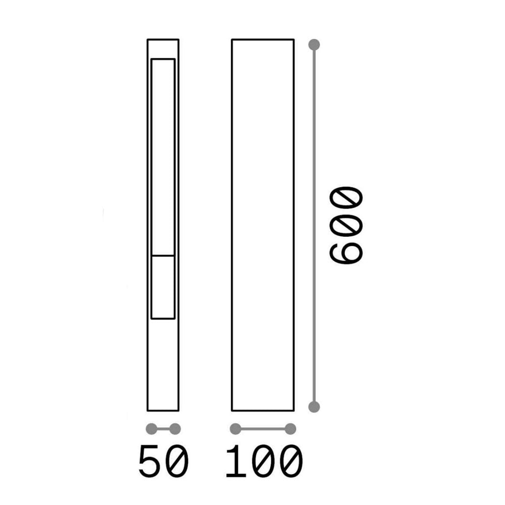 LED staande buitenlamp mercurio G9 fitting - afmetingen