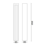 LED moderne staande buitenlamp zwart kurt 3000K 11 Watt - afmetingen