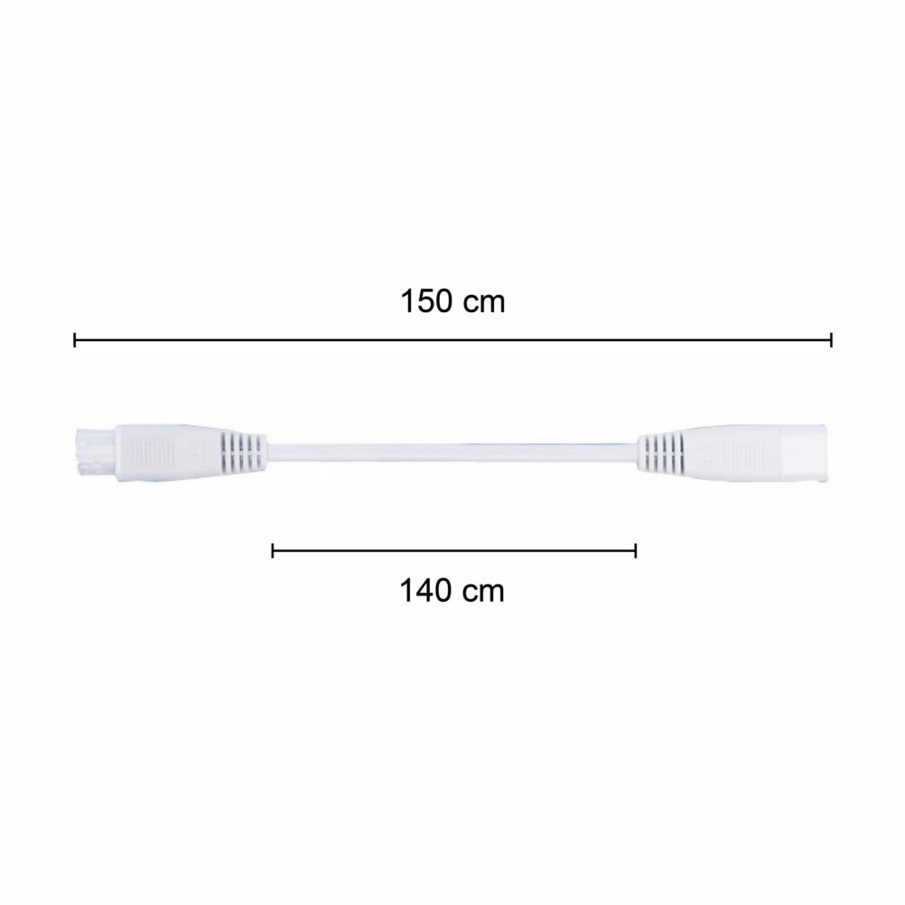 T5 koppel kabel - wit - afmetingen 150cm