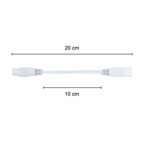 T5 koppel kabel - wit - afmetingen 20cm