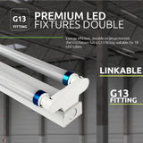 LED TL-Leuchte 120 cm (doppelt) | inkl. 2x LED-Leuchtstoffröhre 18W