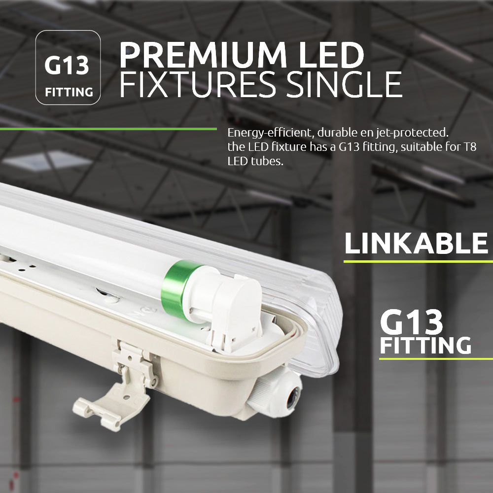 LED TL Armatuur 60 cm IP65 Waterdicht voor enkele LED buis verlichting - voor een buis