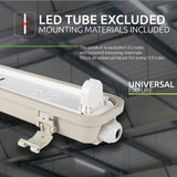 LED TL Armatuur 60 cm IP65 Waterdicht voor enkele LED buis verlichting - zonder led tl buis