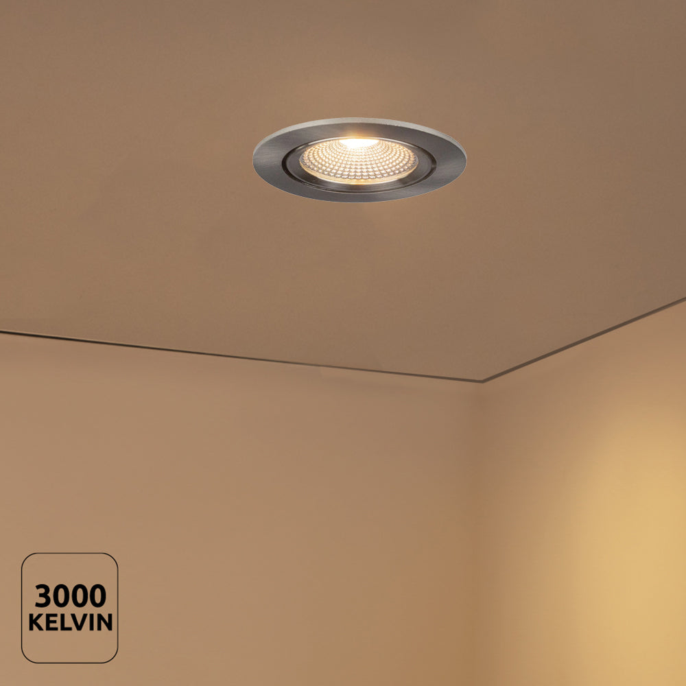 LED Dimbare inbouw spot 5W | Ø70mm | RVS | 3000K