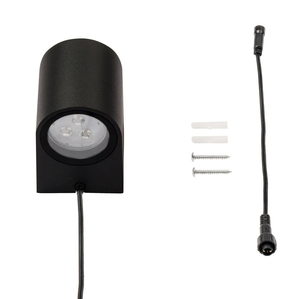 LED wandlamp zwart 3000K warm wit - onderdelen