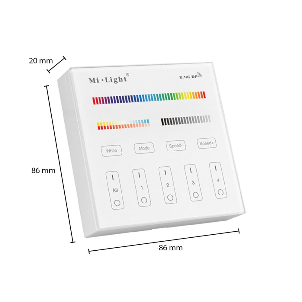 Wandschakelaar draadloos - Milight voor RGB-CCT - afmetingen