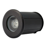 Waterdichte LED grondspot zwart warm wit IP65 - liggend