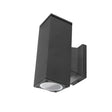 LED Wandlamp | vierkant | Up & Down light | 2x GU10 | Zwart | IP65 | DIMBAAR