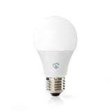LED-Lampe mit E27-Fassung – Vorderansicht einer energieeffizienten weißen LED-Lampe mit matter Oberfläche und Metallgewinde, geeignet für Standardleuchten.