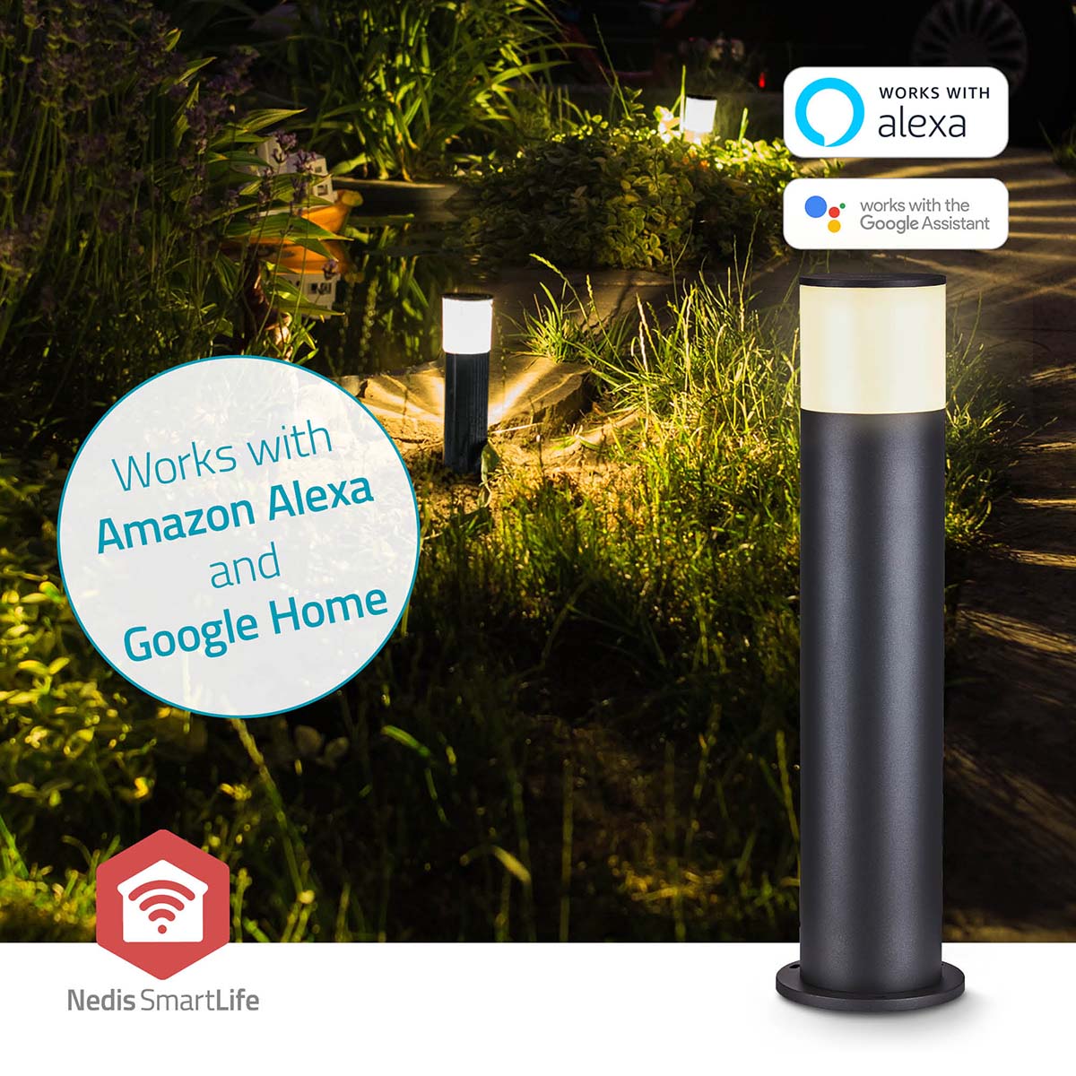 Zigbee smart | Staande Buitenlamp | Smartlife App | 60cm | Rond | RGB + Wit | Sfeer