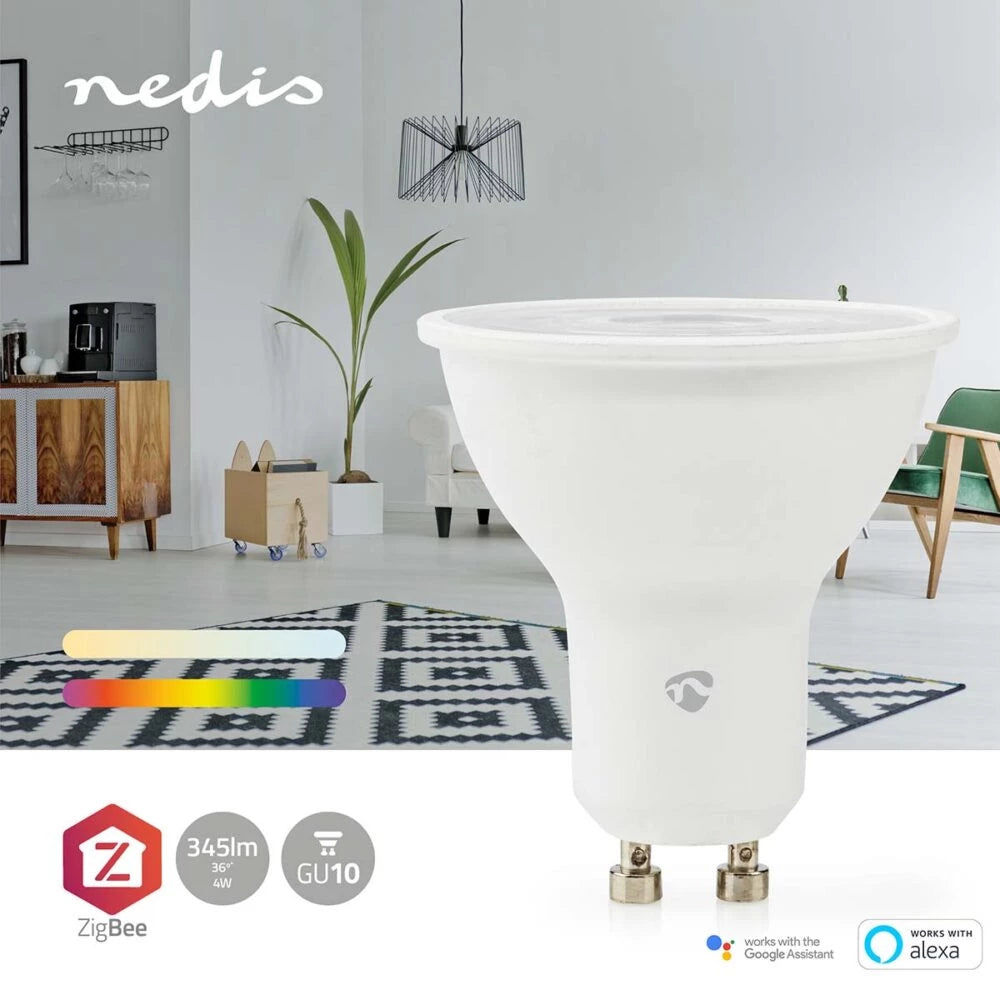 Zigbee smart Einbaustrahler Schwarz 4,7W | Rund | 73mm | HUE-kompatibel | RGB-CCT