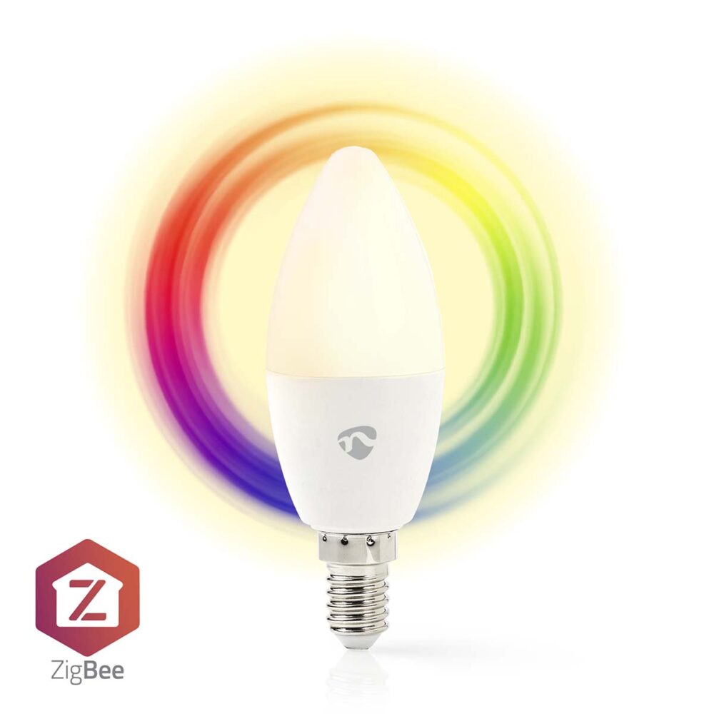 Zigbee 3.0 Smart E14 LED kaarslamp - 4.9 Watt - Color Ambiance - RGB+CCT - vooraanzicht