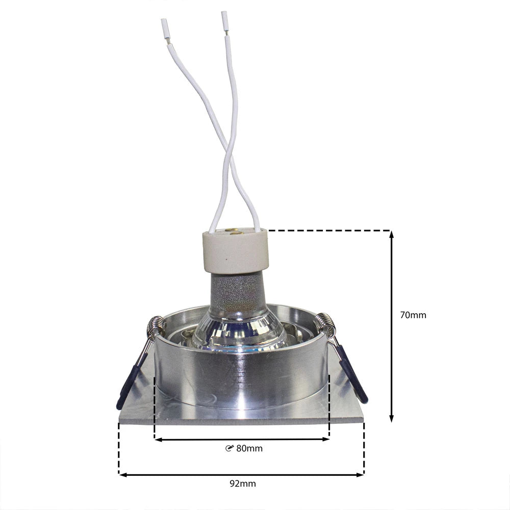 Smart Tuya Einbaustrahler Silber 5W | Quadratisch | 80mm | 2700–6500 K und Vollfarbe