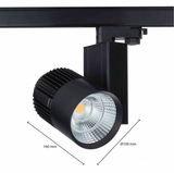 Zwarte LED 3-fase Railspot Erriap 3000K en 4000K - afmetingen klein